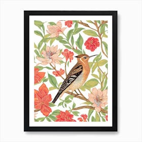 Hoopoe 2 William Morris Style Bird Art Print