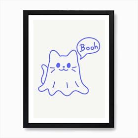 Booh Cat Cute Illustration Art Print