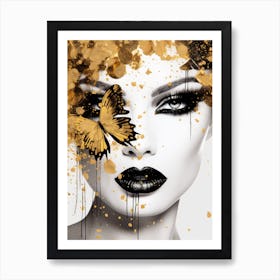 Gold Butterfly Art Print