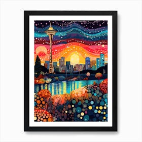 Vancouver, Illustration In The Style Of Pop Art 2 Art Print