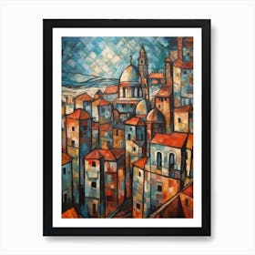 Window View Istanbul Of In The Style Of Cubism 1 Art Print