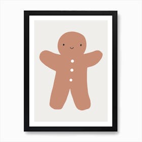 Gingerbread Man Cute Illustration Playroom Art Print