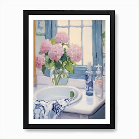 A Vase With Hydrangea, Flower Bouquet 2 Art Print