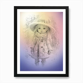 Little Girl In A Hat 2 Art Print