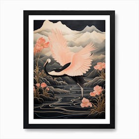 Greater Flamingo 1 Gold Detail Painting Affiche