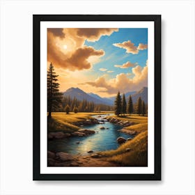 Sunset In The Mountains 28 Art Print