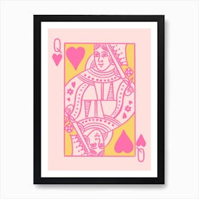 Queen Of Hearts | Yellow Art Print