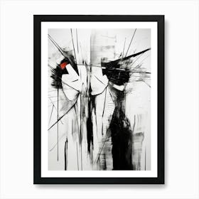 Communication Abstract Black And White 1 Art Print