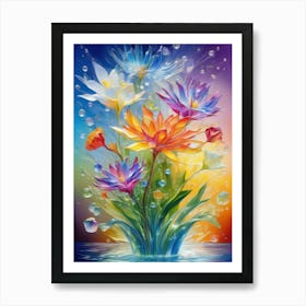 Flowers In Water 1 Art Print