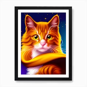 Cat In A Scarf Art Print