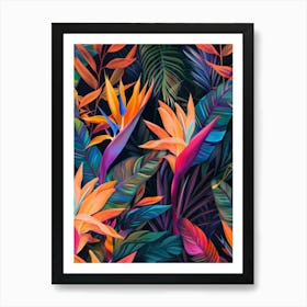 Bird Of Paradise Seamless Pattern 12 Art Print