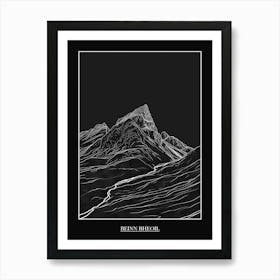 Beinn Bheoil Line Drawing 2 Poster Art Print