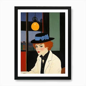 Woman In A Hat 9 Art Print