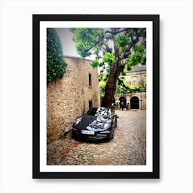 Porsche wallpaper on an Italian street Art Print