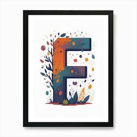 Colorful Letter F Illustration 3 Art Print