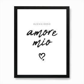 Amore Mio Black Art Print