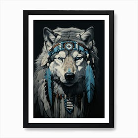 Arctic Wolf Native American 3 Art Print