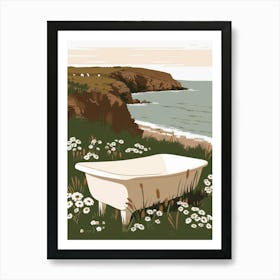 Bath Tub By The Sea Art Print