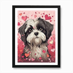 Valentines Day Shih Tzu Art Print