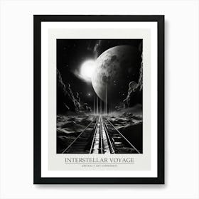 Interstellar Voyage Abstract Black And White 8 Poster Art Print