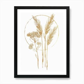 Wheat And Flowers Art Print
