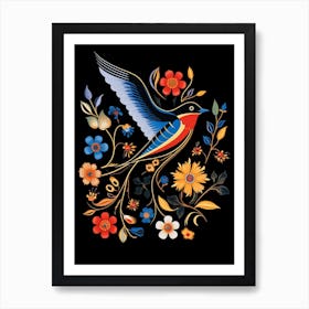 Folk Bird Illustration Barn Swallow 1 Art Print