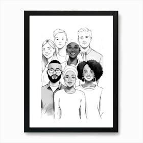 Portrait Of A Group Of People Art Print