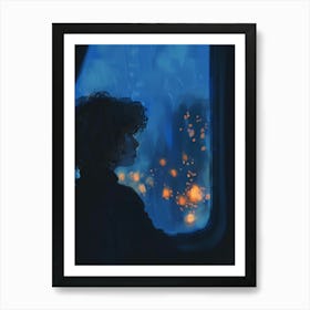 Girl Looking Out A Window 1 Art Print