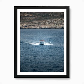 Speed Boat in the Mediterranean Sea Art Print