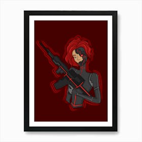 “Red Viper” Cyborg Warrior Art Print