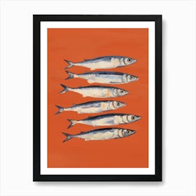 Sardines In Burnt Orange Art Print