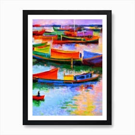 Port Of Chittagong Bangladesh Brushwork Painting harbour Art Print