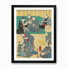 Second Sheet From The Right Of A Vertical Ōban Pentaptych Art Print