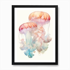 Upside Down Jellyfish Simple Drawing 7 Art Print