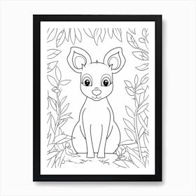 Line Art Jungle Animal Agouti Tiger 2 Art Print