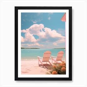Jonesport Beach Maine Turquoise And Pink Tones 2 Art Print