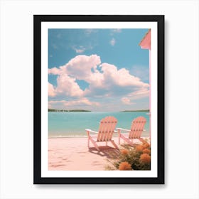 Jonesport Beach Maine Turquoise And Pink Tones 2 Poster