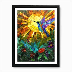 Hummingbird Stained Glass 22 Art Print