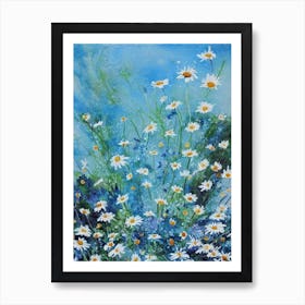 Oxeye Daisy Floral Print Bright Painting Flower Art Print