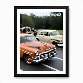 Old Cars On The Road 2 Art Print