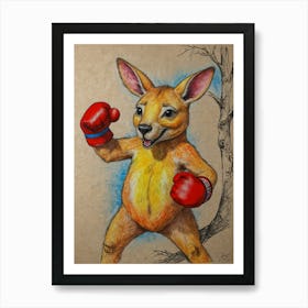 Kangaroo Boxing 9 Art Print