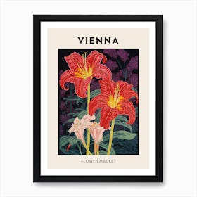 Vienna Austria Botanical Flower Market Poster Art Print