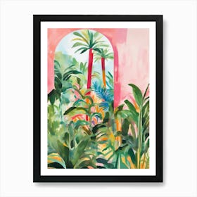 Tropical Garden with arcade Art Print