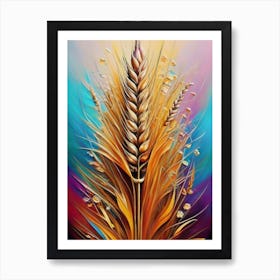 Perfect Golden Wheat Colorful Threads Art Print