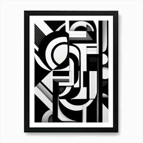 Unity Abstract Black And White 2 Art Print