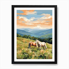Horses Painting In Appalachian Mountains, Usa 2 Art Print