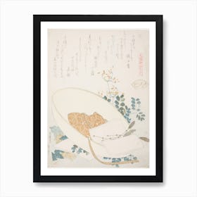 Freshly Picked Flowers In A Traveler's Hat, Katsushika Hokusai Art Print