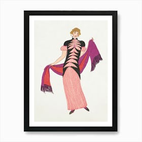 Woman In A Long Tubular Pink Dress (1912), Otto Friedrich Carl Lendecke Art Print