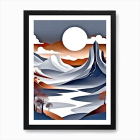 Landscape With Mountains Art Print