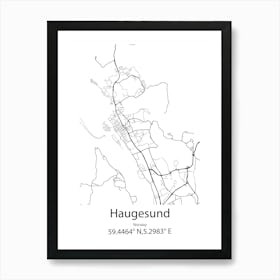 Haugesund,Norway Minimalist Map Art Print